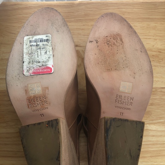 Eileen Fisher tan suede block heel booties - Picture 7 of 7